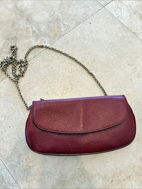 Fabi Italy Burgundy Chain Shoulder Bag